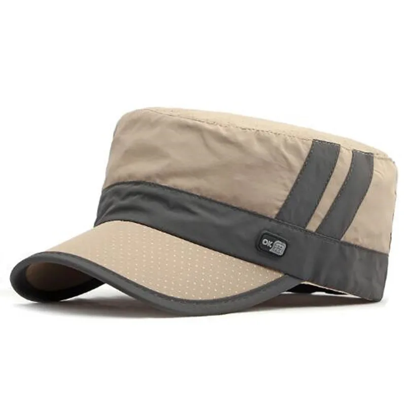

Free Shipping Flat Caps For Men Spring Summer Men's Vintage Military Hats Snapback Cap Sunscreen Breathable Camping Fishing Cap