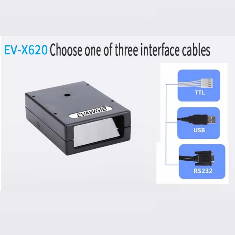 EVAWGIB EV-X620 1D Laser Barcode Scanner Fixed Module Embedded Engine Installed Reassembled USB TTL RS232 Auto-Induction