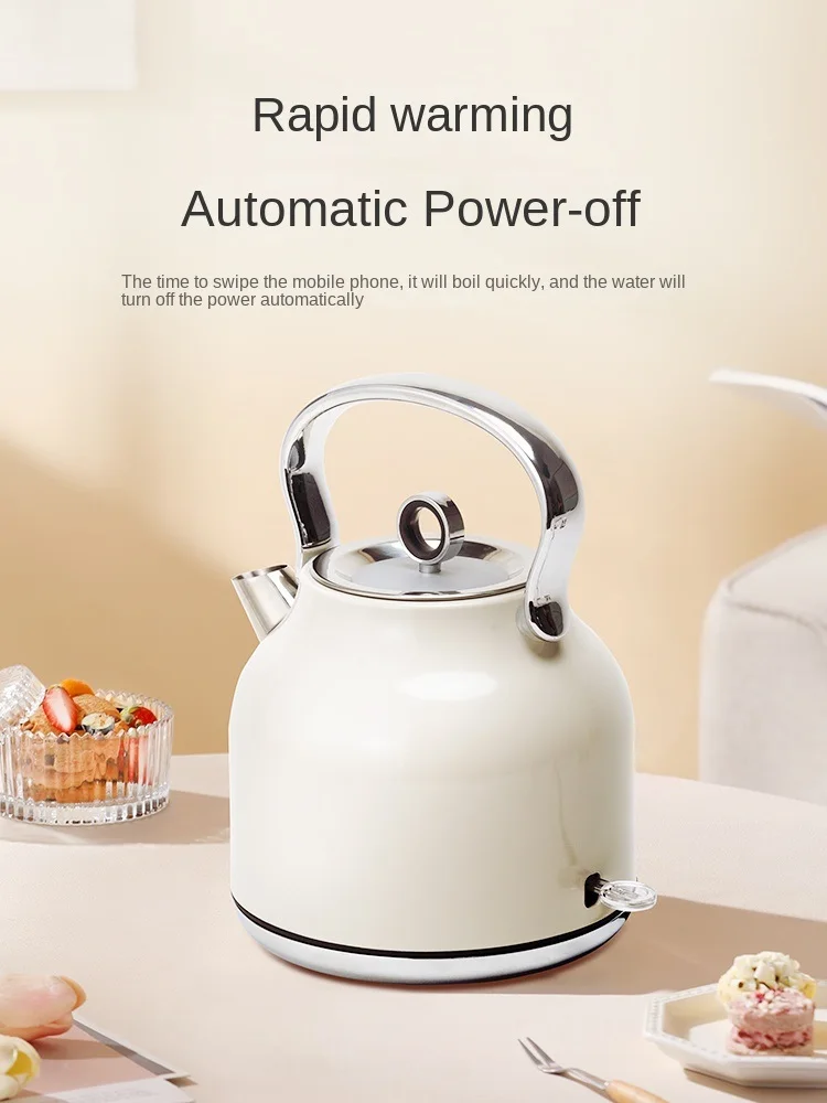 Stainless Steel 1700ML Electric Kettle Household Retro Water Boiling Kettle Fast Boiling Machine 220V 4