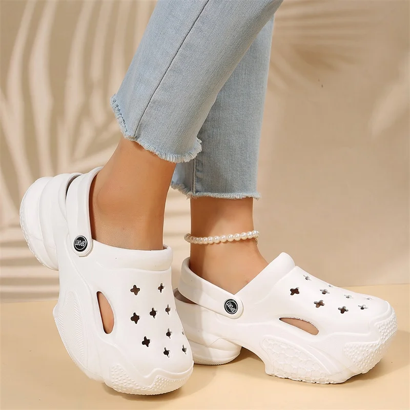 2023 New Summer Women Wedges Platform Men Slippers Garden Shoes Outdoor Beach Sandals Home Women Quick Dry Slippers Thick Sole
