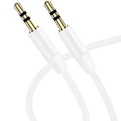 Gold Plated Colorful 3.5mm Audio Extension Cable with Tinned Copper AUX Wire - 1.2m (White)