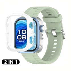 Enhanced Silicone Band and Protective Case for Smartwatch - Sport Bracelet Accessory (Case - strap)