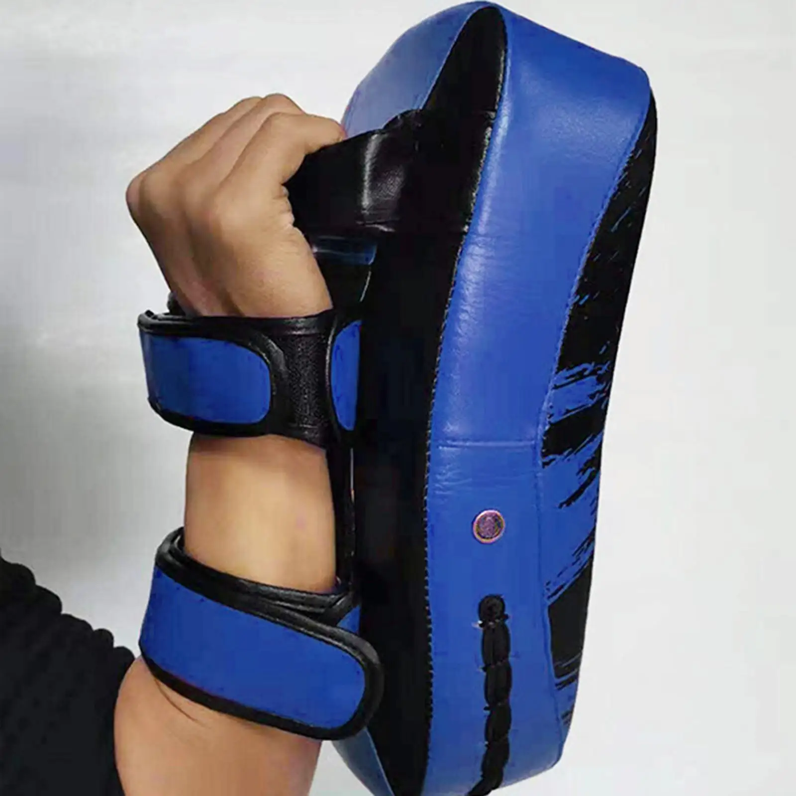 Kicking Shield Boxing Pads Focus Mitts, Curved Hand Pad Adjustable, PU Leather