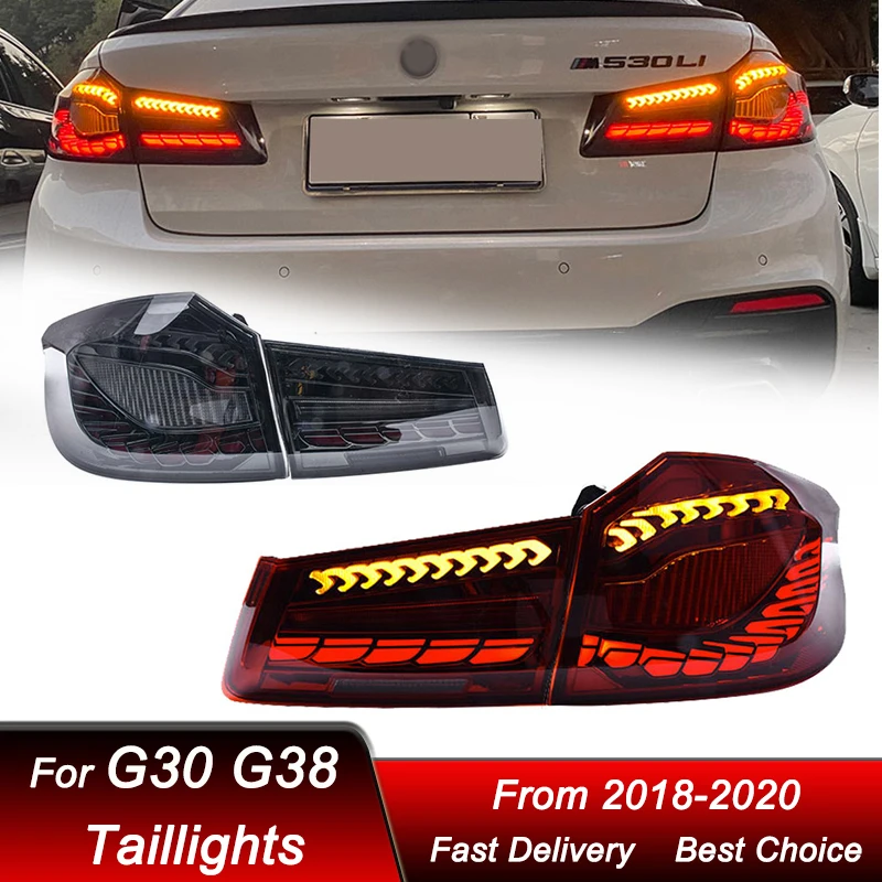 

Car Tail Lights For BMW 5 series G30 G38 2018-2020 Double Dragon scale style LED Dynamic Turn Signal Light Tail Lamp Assembly