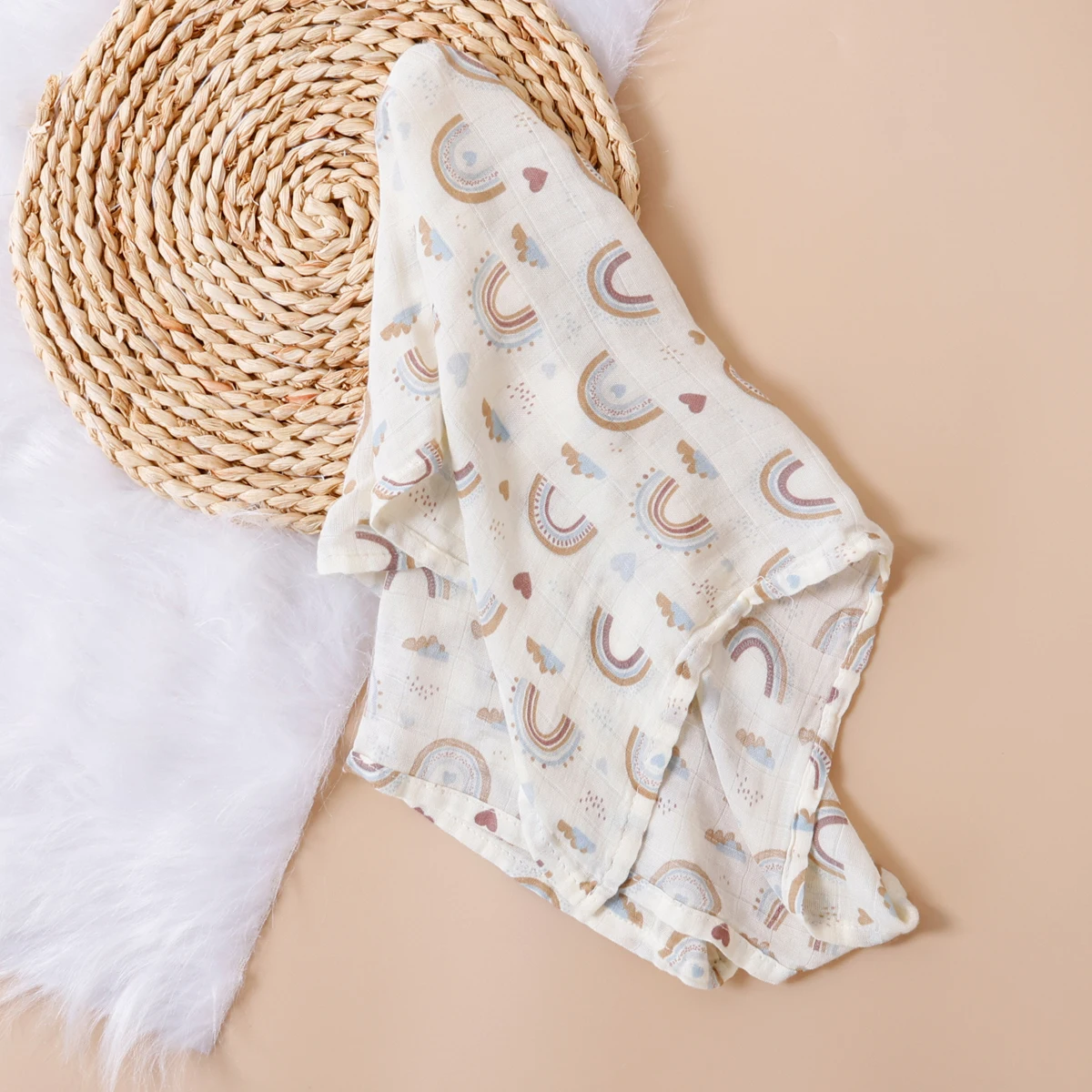 Description Picture 3 of itemKangobaby #My Soft Life# 5pcs Multifunctional Baby Muslin Bib Newborn Blanket Breathable Child Scarf 60x60cm