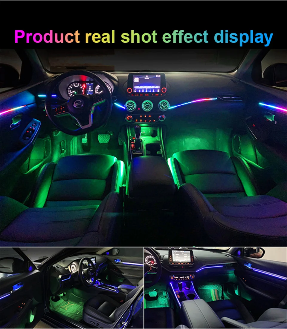 Guadsun symfonie reproduktorů 64-color reproduktorů světel RGB 15CM  atmosféra lampa auto okolní světel auto accesorries pro vozidel
