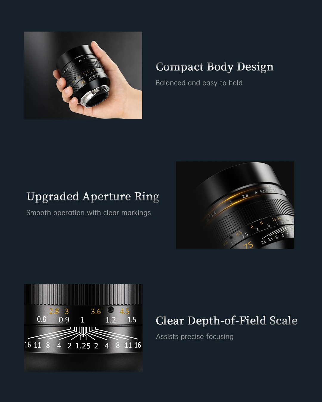 7Artisans 75mm F1.25 II 풀프레임 수동 초점 렌즈 (라이카 M 마운트용)