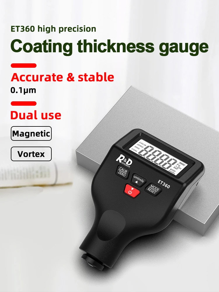 Description Picture 2 of itemR&D ET360 Magnetic Thickness Gauge Backlight Car Paint Tester 0-1500um Work Under Low Temperature 0.1um Russia English Manual