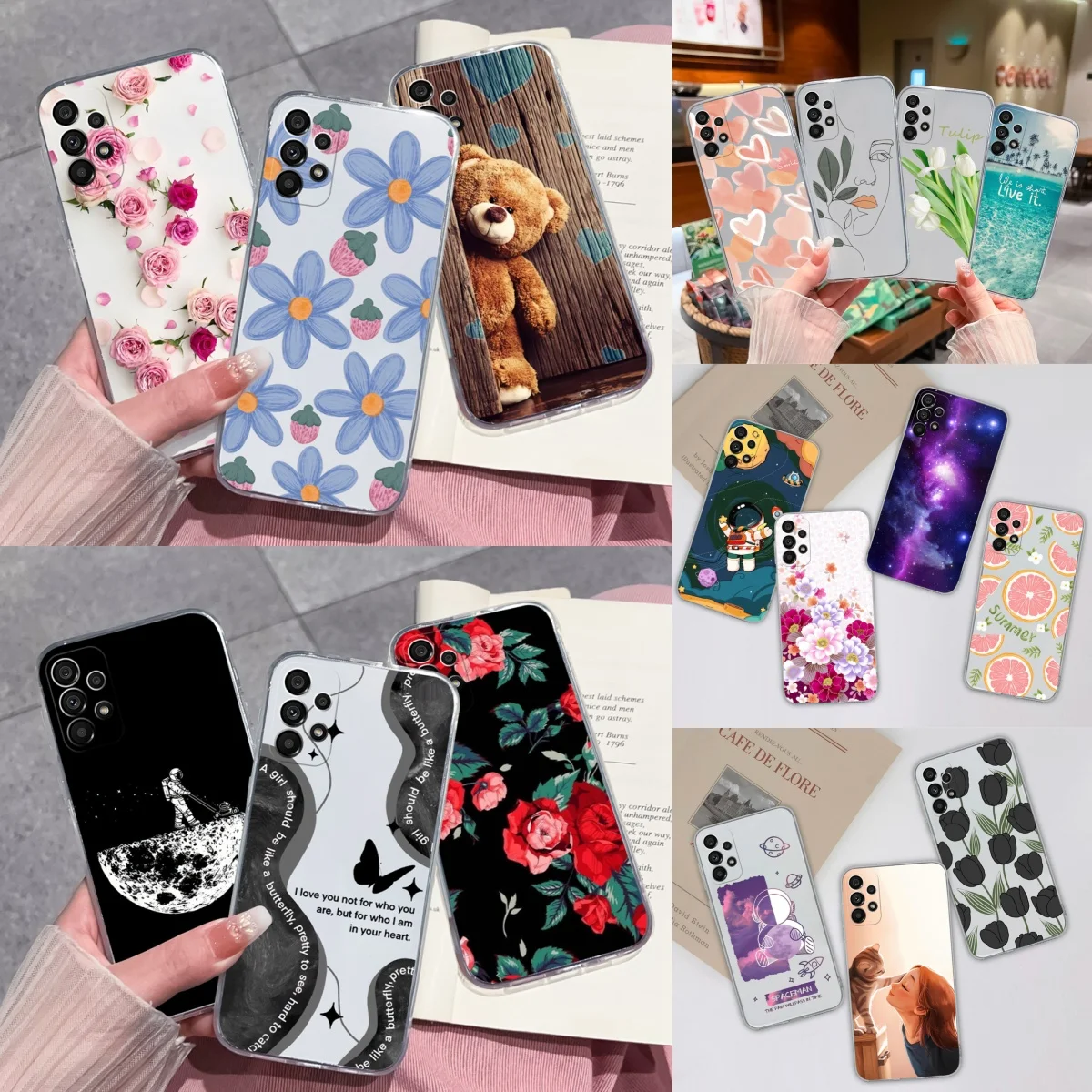 Clear Pretty Flower Soft Silicone Phone Case Cover