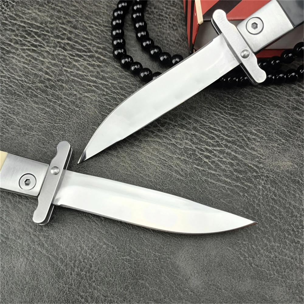 High Quality Tactical Pocket Folding Knife 440C Blade ABS Handle with  Nylon Sheath EDC Outdoor Knives Hunting Survival Tools 3