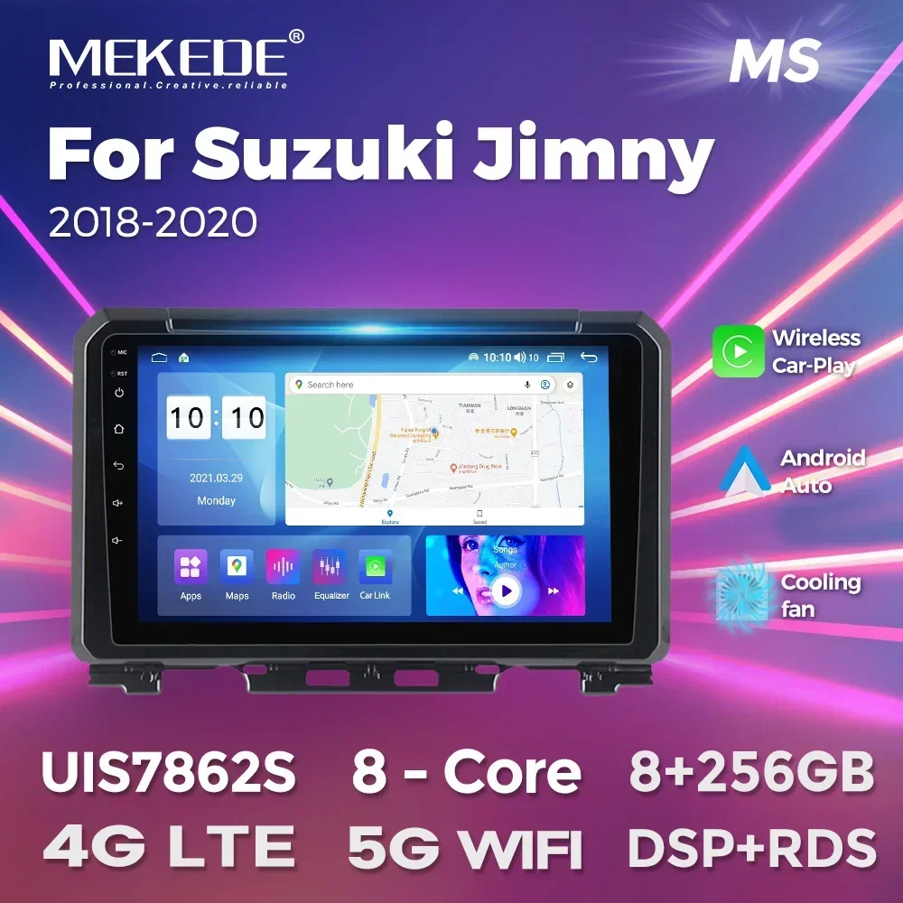 MEKEDE 자동차 오디오, 스즈키 짐니 JB64 2018 2019 2020 2021, 안드로이드 라디오 멀티미디어 시스템, 카플레이 AHD 카메라, 블루투스 스피커