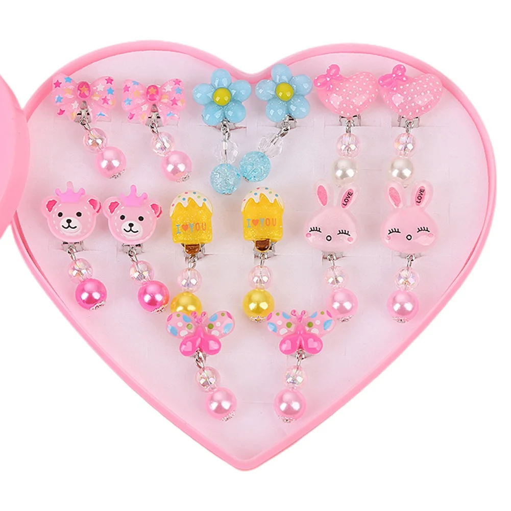 Korean Style Kids Ear Clips - Cute Cartoon Animal No-Piercing Earrings for Girls