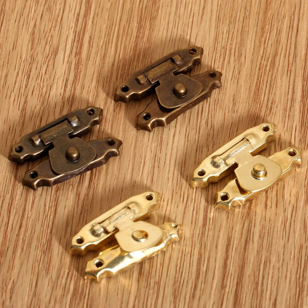 Antique Bronze Hasp furniture hardware jewelry box hasps decorative latches 10PCS Jewellery Box Suitcase Latch Lock Clasp Wooden Box Latch Buckle Decorative Hardware Accessories