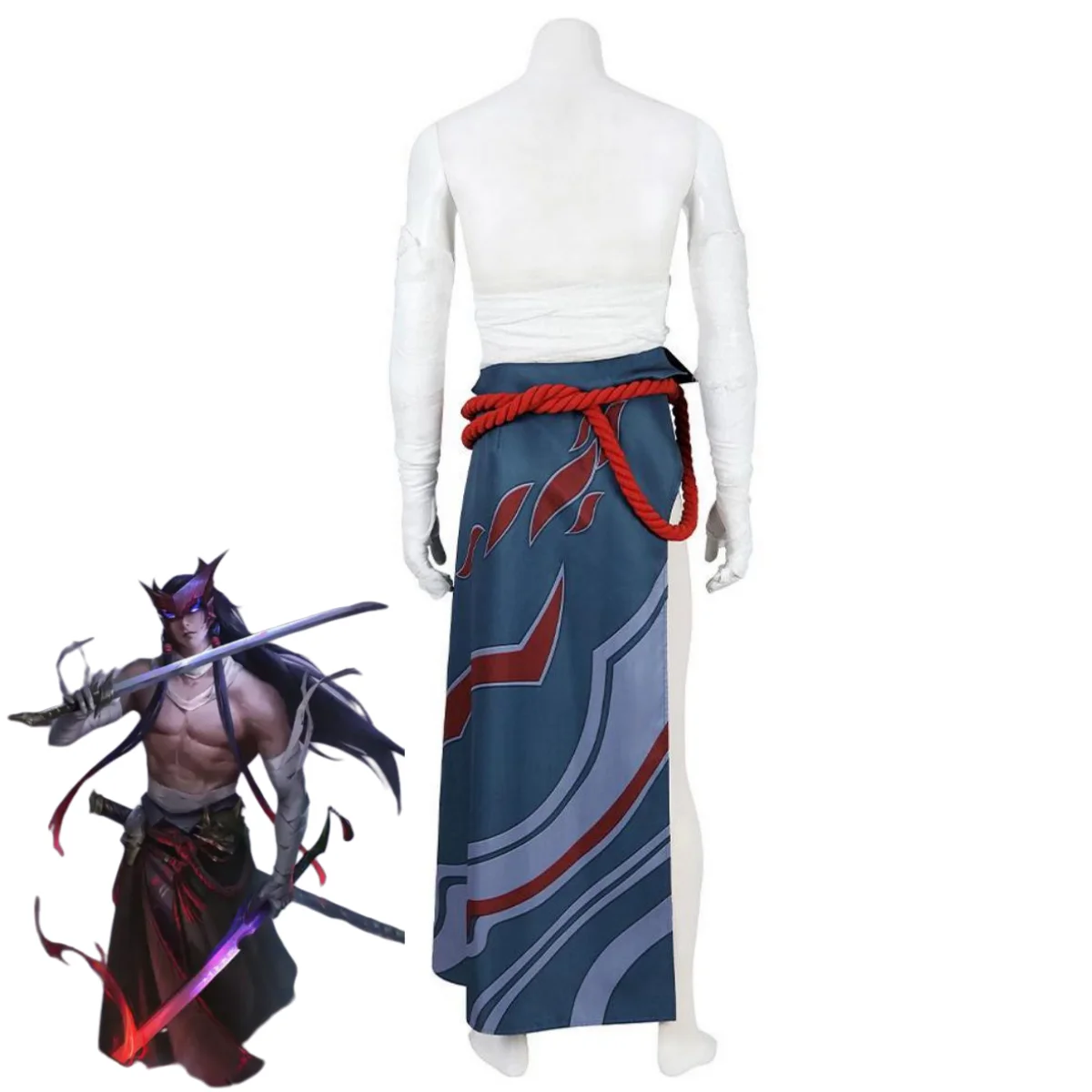 League of Legends Yone Unforgotten Battle Suit Cosplay Costume