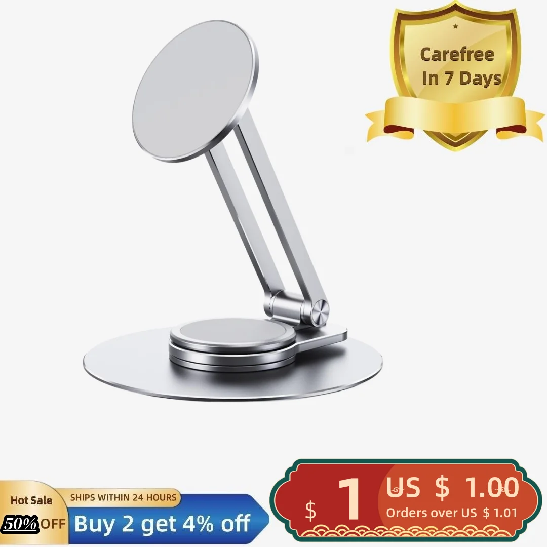 Foldable Phone Holder High Stability 360-Degree Rotating Angle Adjustable Universal Magnetic Desktop Cell Phone Stand Phone Supp