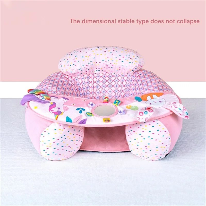 Baby Inflatable Seat Cute Infant Back Support Sofa with Teethers Mirrors Toddler Chair for Sitting up Floor Seat inflatable baby seat