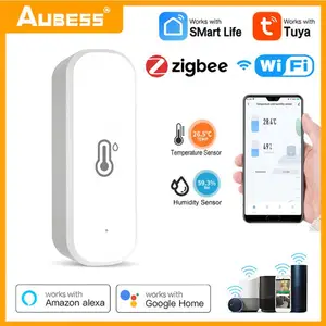 Датчик температуры и влажности Tuya ZigBee/Wi-Fi, умный термометр, гигрометр, домашний детектор, Smart Life, Alexa, Google Assistant