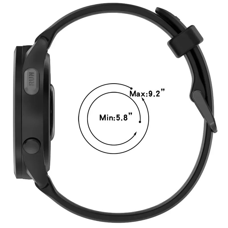 Versatile Silicone Smartwatch Strap in Multiple Sizes
