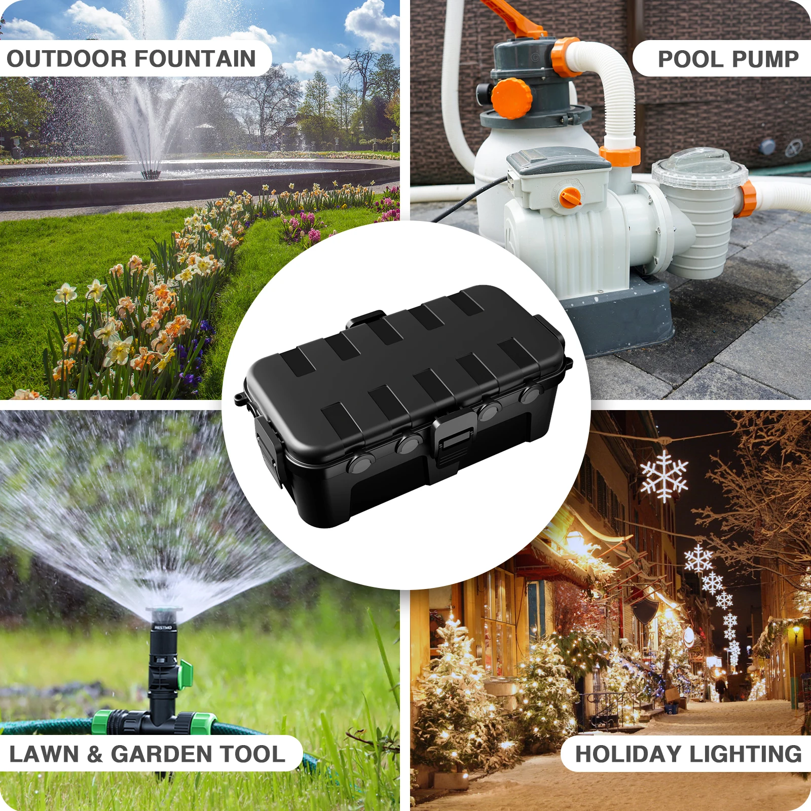 Durable Weatherproof Outdoor Electrical Junction Box - Medium, IP54 Rated, Wall-Mounted