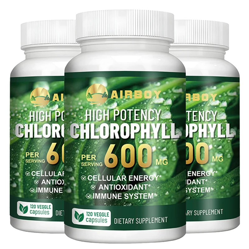 Chlorophyll Capsules 600mg - for Energy, Immunity, Skin & Internal Deodorant 1