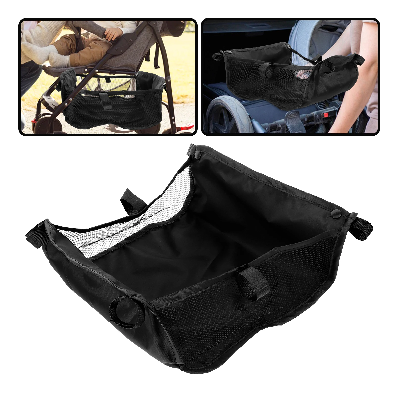 Black Oxford Cloth Umbrella Stroller Storage Bag Baby Stroller Bottom Basket ganizer Accessories For Babies Storage