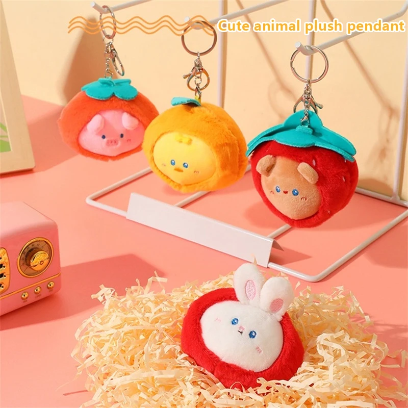 

Симпатичная плюшевая игрушка в виде фруктов и животных, мультяшный медведь, кролик, мягкая кукла, брелок для автомобиля, брелок для ключей, рюкзак, сумка, декоративный подарок