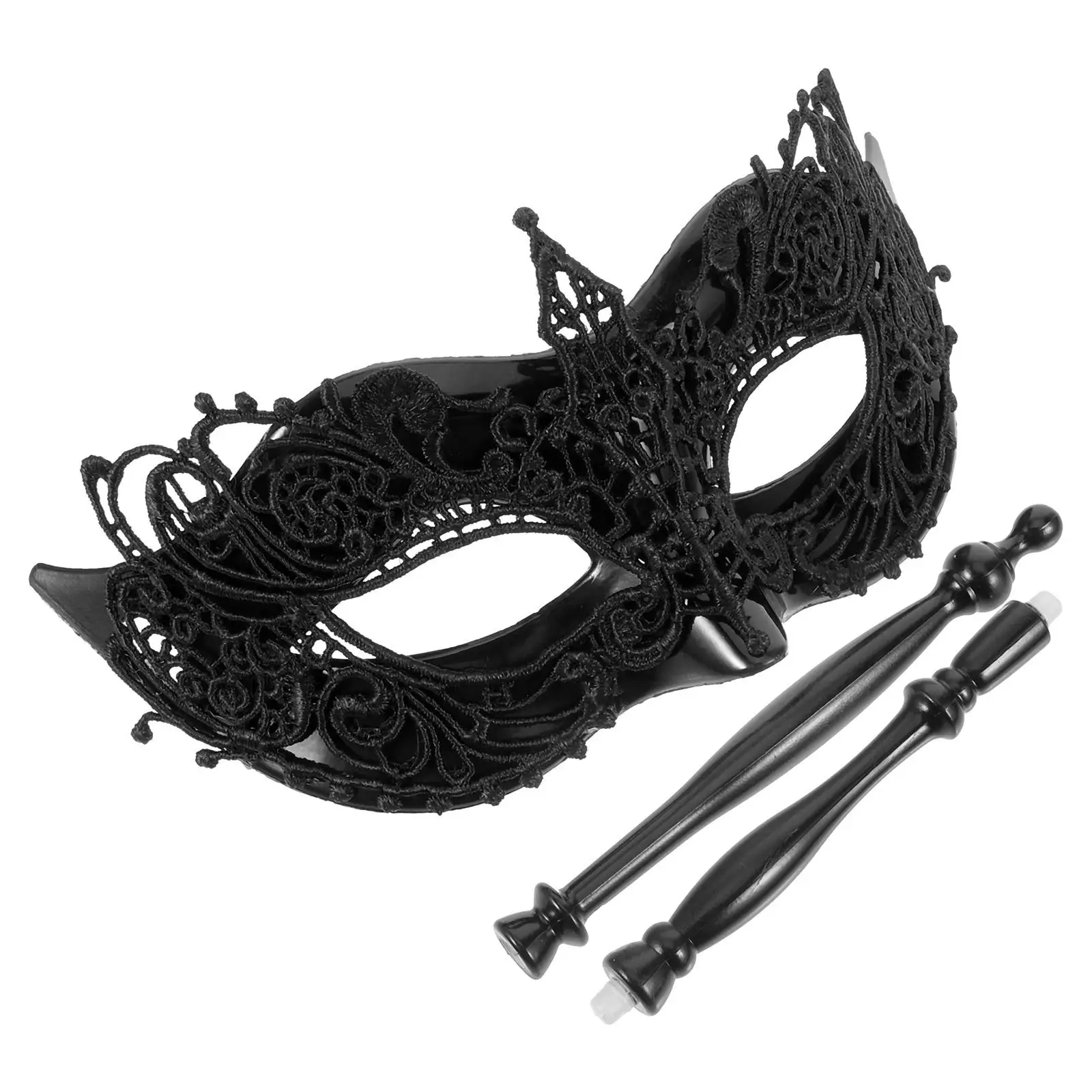 Black Lace Handheld Mask Masquerade Masks For Mardi Gras Masks