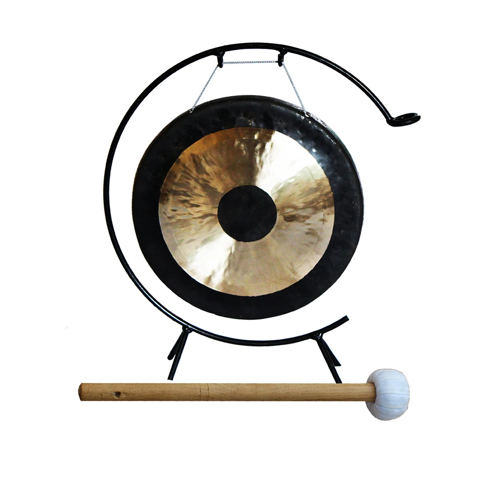 Handmade 6 inch Chao Gong with C-Type Stand and Mallet for Desktop Decoration