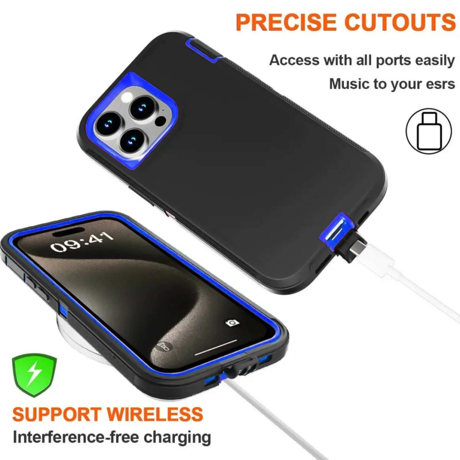 Shockproof Armor Defender Phone Case - Durable PC+TPU Back Cover
