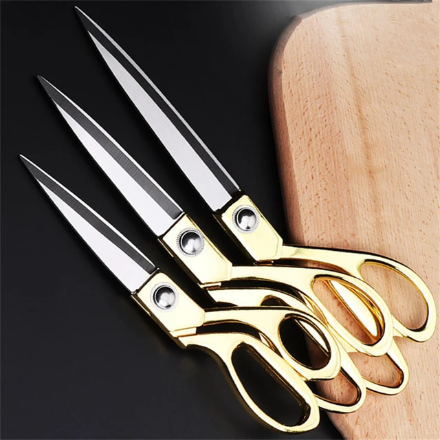 Strong Shearing Stainless Steel Kitchen Scissors Home Wedding Scissors Gilt  Alloy Scissors Gold-plated Alloy Shears