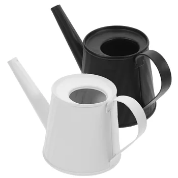 2Pcs Black White Iron Watering Can With Long Spout For Flower Garden Tools Household Planting Supplies Outdoor Indoor Garden