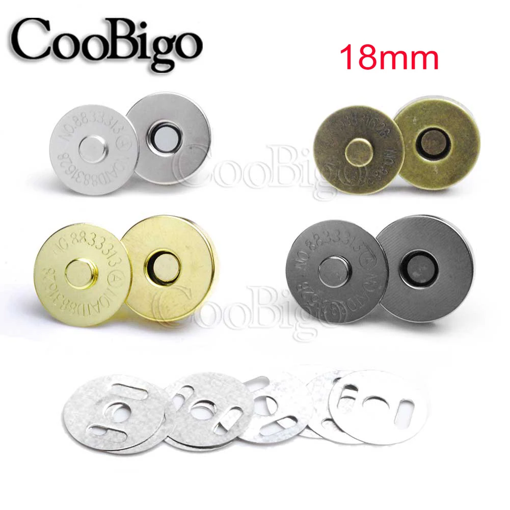 50sets Metal Magnet Snaps Buttons Fasteners Closures for Clothes Bags Sewing Accessories 4 In1 Strong Magnetic 10mm 14mm 18mm 5