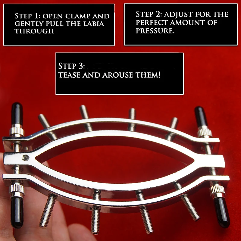 Vagina Speculum Spread Labia Lips Clamps Clitoris Opener BDSM Sex Toys