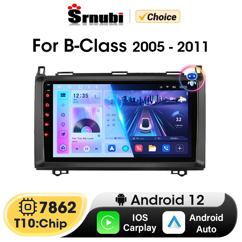 

Автомагнитола Srnubi 2 Din Android 12 для Mercedes Benz B-Class B Class Viano Vito B200 2005-2016, мультимедийный видеоплеер, Авторадио