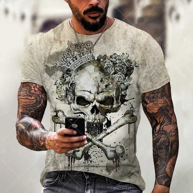 Vintage-Horror-Skull-3d-Print-Men-s-T-shirt-Summer-Classic-Casual-O-Neck-Short-Sleeve.jpg_640x640.jpg FFT爱潮牌3d打印T恤- 男士夏季T恤O领嘻哈上衣-骷髅头惊悚系列2-休闲T恤原宿超大服装