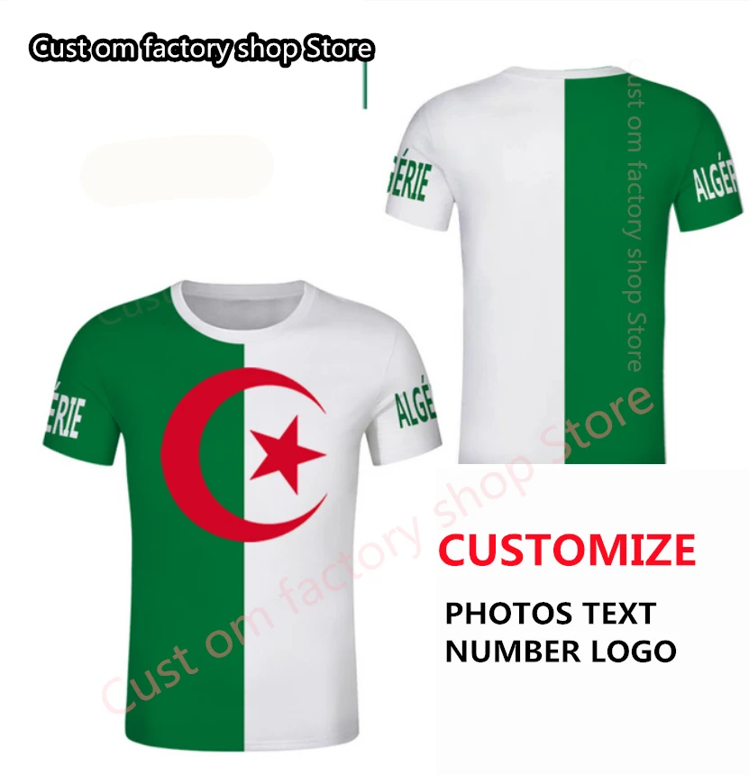 Algeria Men T Shirt Custom Rugby Festival Tshirt Arabic Algerie Flag Print  Text French Algeria Jersey Children Tee Top - T-shirts - AliExpress