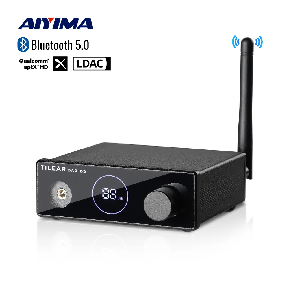 Aiyima Csr8675 Decoder Ricevitore Bluetooth Es9038 Dac Aptx-Hd Ldac Hifi Decoder Amplificatore Per Cuffie Coassiale Ottico 24 Bit 192Khz