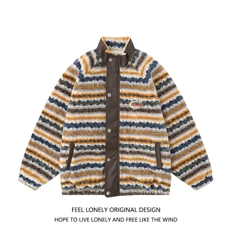 

Trendy2K2024 Women'S Winter Japanese Vintage Wear Stand Collar Lamb Wool Cotton-Padded Autumn And Win