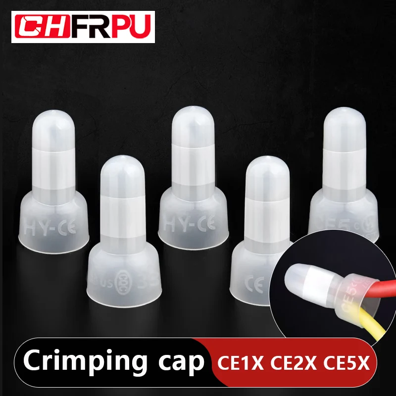 CE-1X CE-2X CE-5X Closed End Crimp Caps Electrical Wire Cable Closed Line Cap Terminals Connectors Set AWG 12-10 16-14 22-16