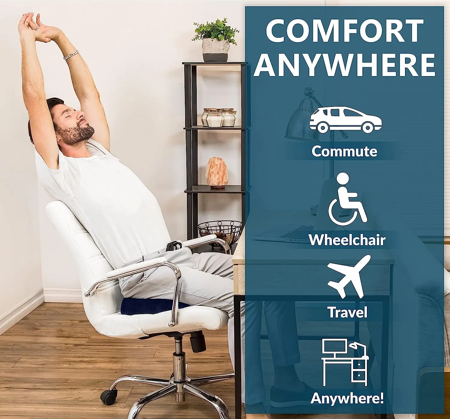 Gel cushion Non-slip gel and memory foam coccyx cushion office chair car sedentary artifact