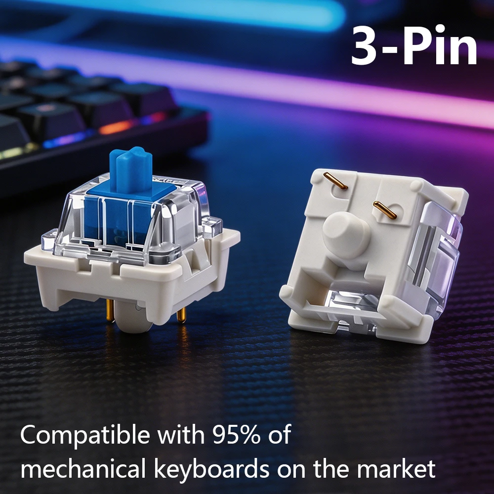 기계식 키보드용 110Pcs Outemu 스위치 3핀 Clicky Linear Tactile Silent Switch RGB LED SMD 게임 메커닉(MX 스위치 포함)