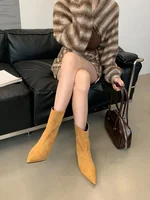 Eilyken Autumn Winter Pointed Toe Ankle  Boots Women Designer Vintage Thin Low Heel Shoes Modern SHort Botas Zapatos De Mujer