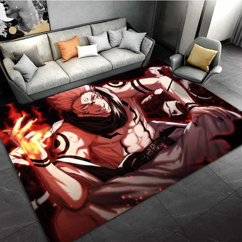 

Jujutsu Kaisen Japanese Manga Anime Area Rugs for Living Room Bedroom Decoration Rug Children Play Room Mats Anti-slip Carpets