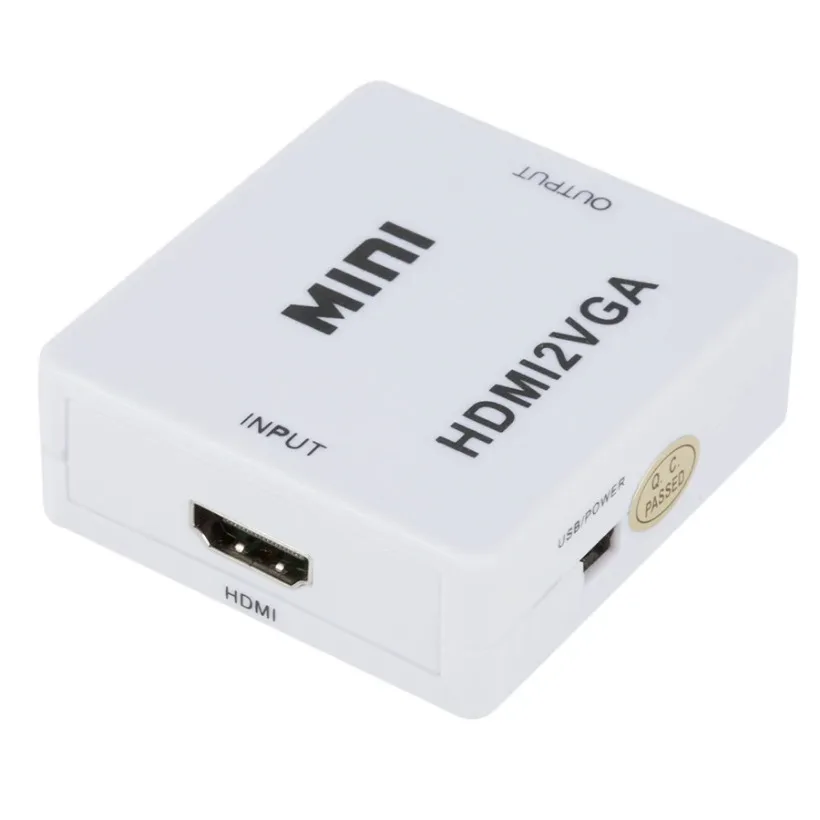 MnnWuu MINI HDMI-compatible to VGA Adapter HDMI2VGA Converter Digital Analog HD 1080p HDMI TO VGA For PC Laptop Tablet Displayer hdmi to vga adapter cable,vga to hdmi converter