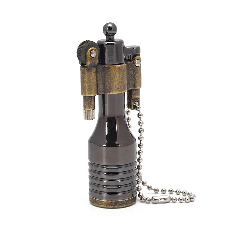 Torch Lighter Grinding Wheel Oil Lighter Key Chain Metal Cigarette Portable Outdoor Multifunctional Retro kerosene lighter bbq lighter butane gas lighter cigarette lighter