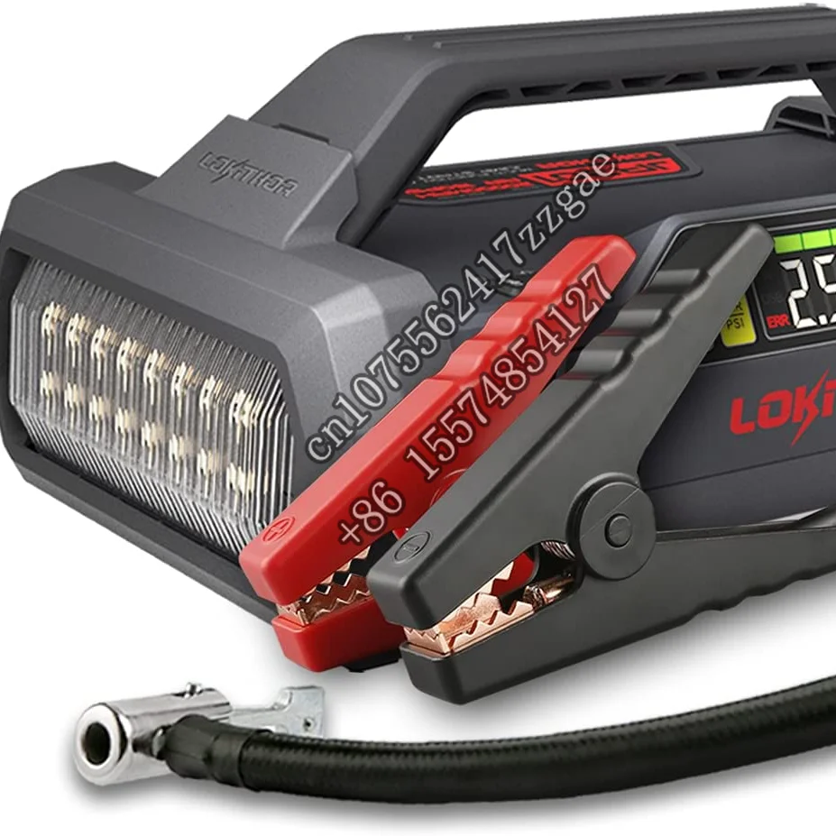 Jump Starter with Air Compressor Emergency Battery Power 12V/2000A LED Display Car Battery Booster Pack 150 PSI Tire Inflator