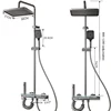 Smart Digital Display Bathroom Shower Set Piano Key Rainlfall Bath Showers System Set Apartment Bathtub Shower Faucet Full Set 5