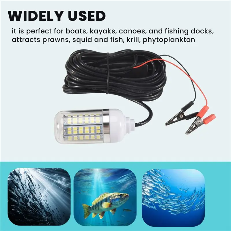 Y42A-12V 15W 낚시 조명 108Pcs 2835 Led 수중 낚시 조명 미끼 어군 탐지기 램프가 새우 오징어 크릴을 유인합니다