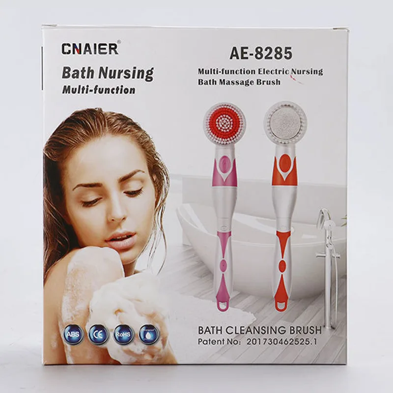 Cleaning Brush Multifunction Electric Bath Brush Massager Back-Rubbing Brush Long Handle Spinning Body Cleaning Spa Massage Shower Sets