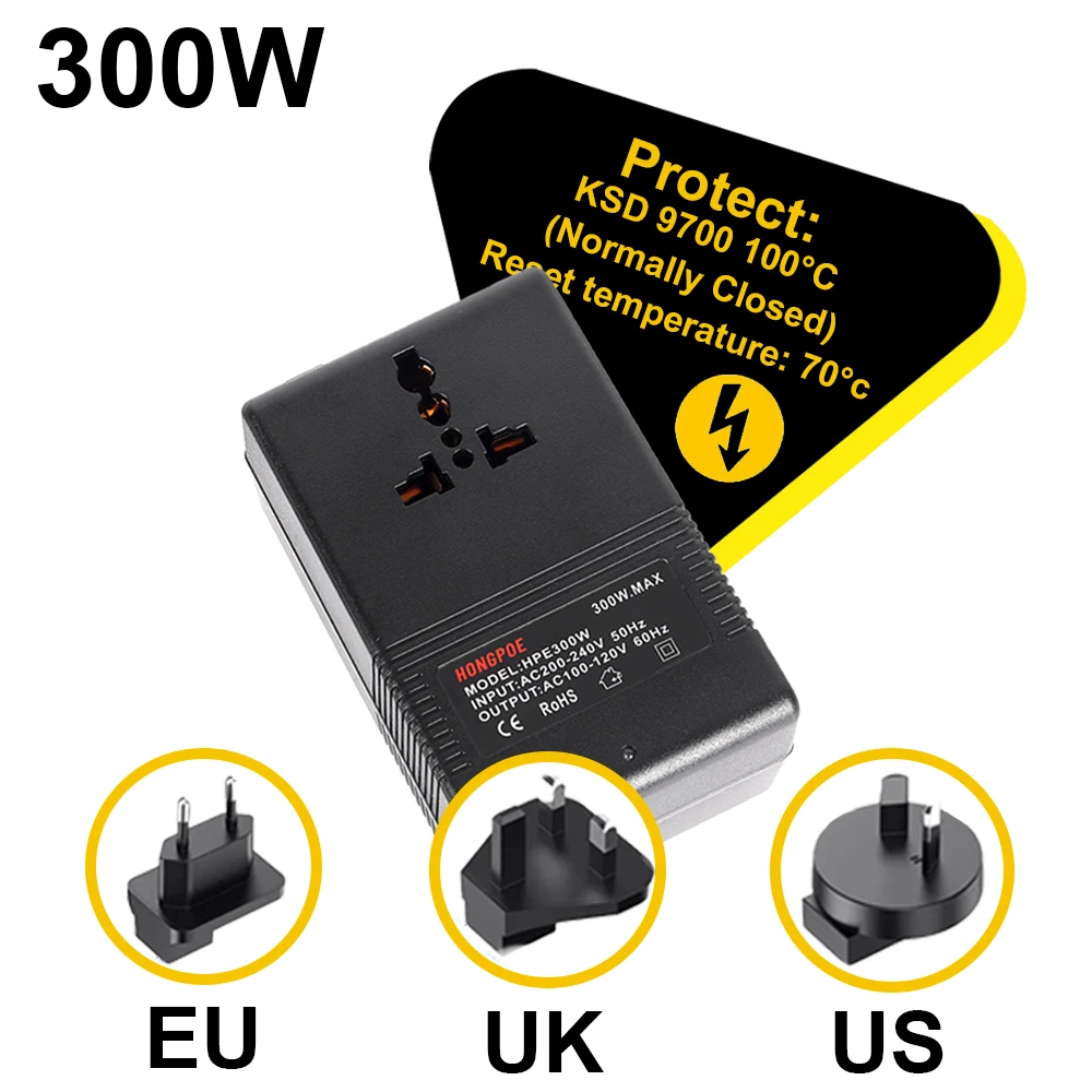 200W 300W Voltage Converter 220V To 110V or 110V to 220V Transformer Step Down Transformer voltage converter power transformer Travel Adapter